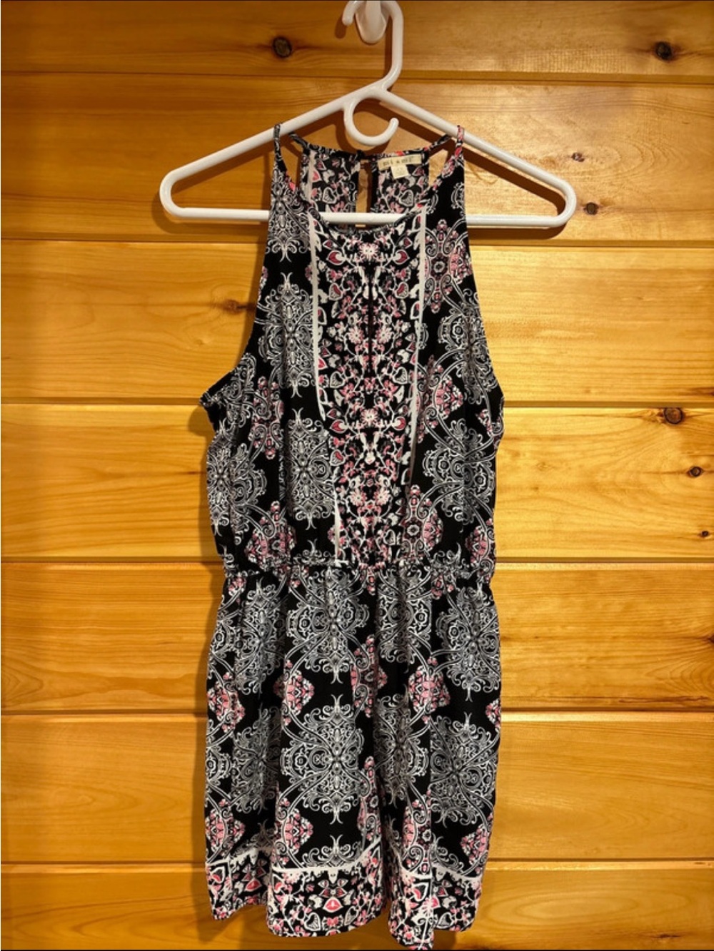 Francesca’s Black Paisley-Print Romper